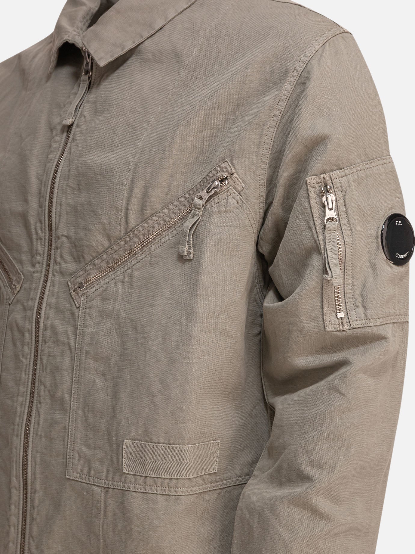C.P. Company Overshirt in cotone e lino 14449851_S Grey thumbnail_4