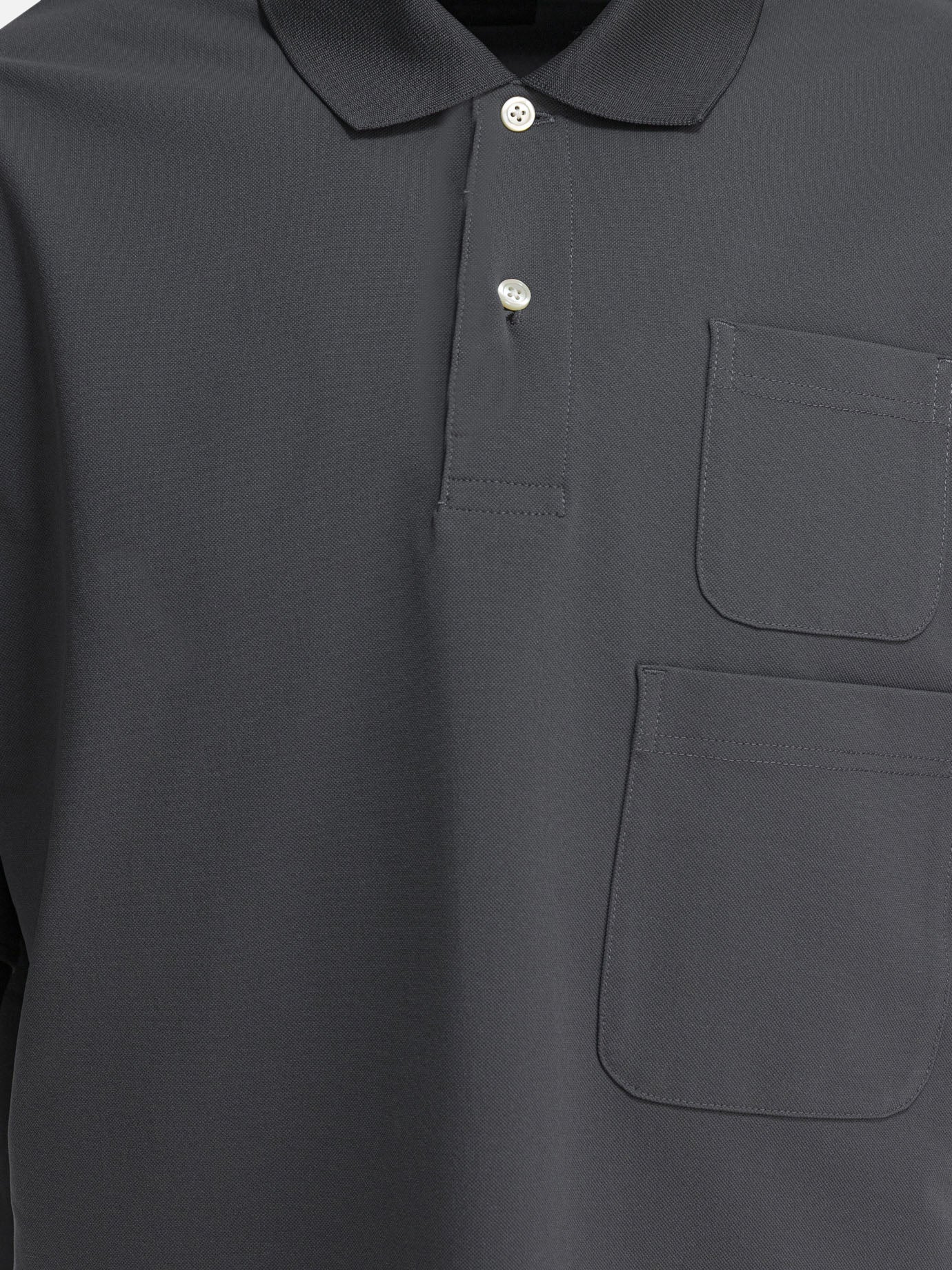 Polo con bottoni Solid colour  Grigio - Daiwa Pier 39 Uomo | PDP | VIETTI Online Store | thumbnail_3