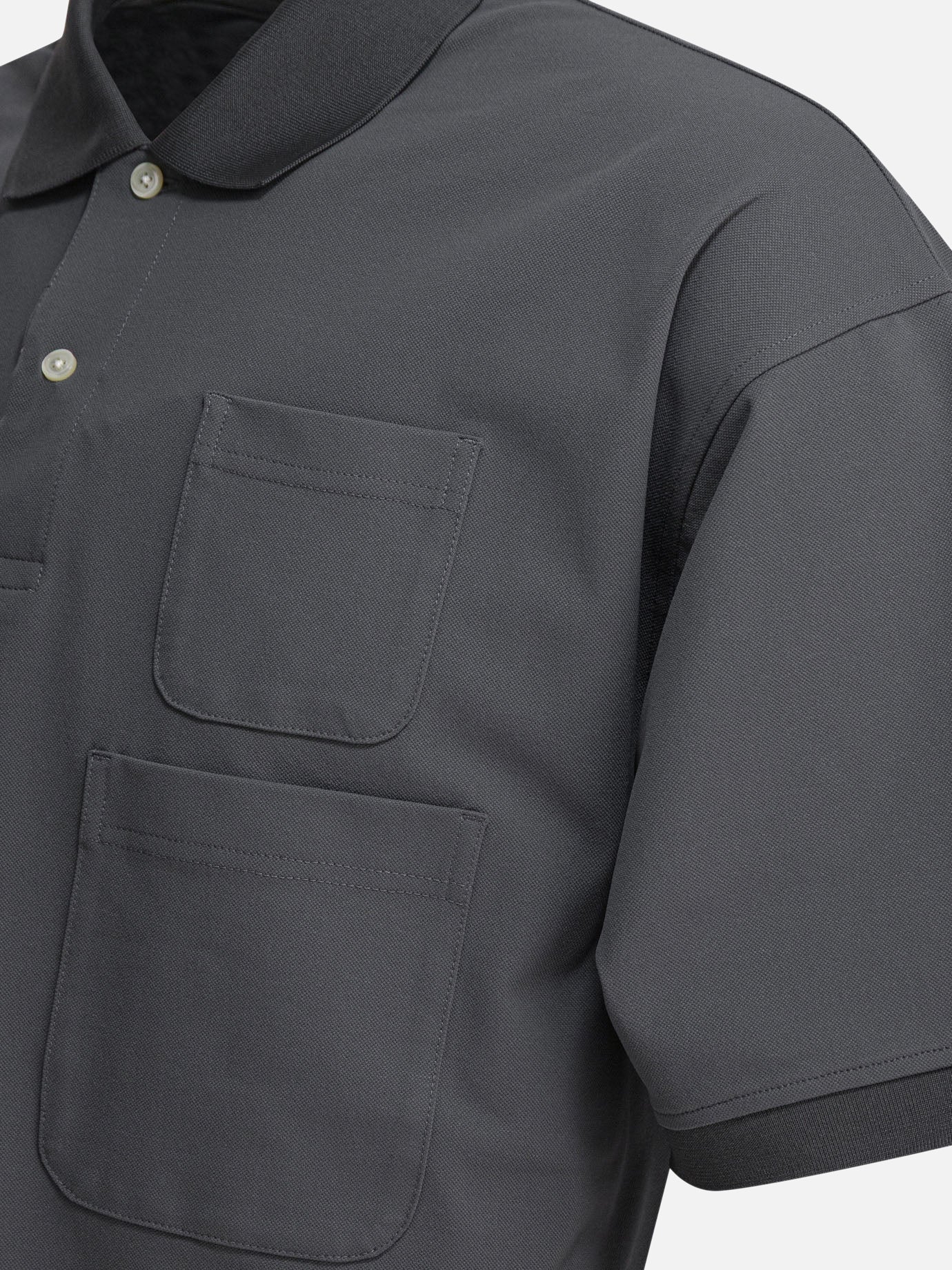Polo con bottoni Solid colour  Grigio - Daiwa Pier 39 Uomo | PDP | VIETTI Online Store | Zoom-Modal_4
