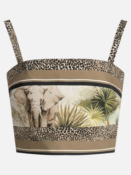 Crop top Animal print  Marrone - Elie Saab Donna | PDP | VIETTI Online Store 
