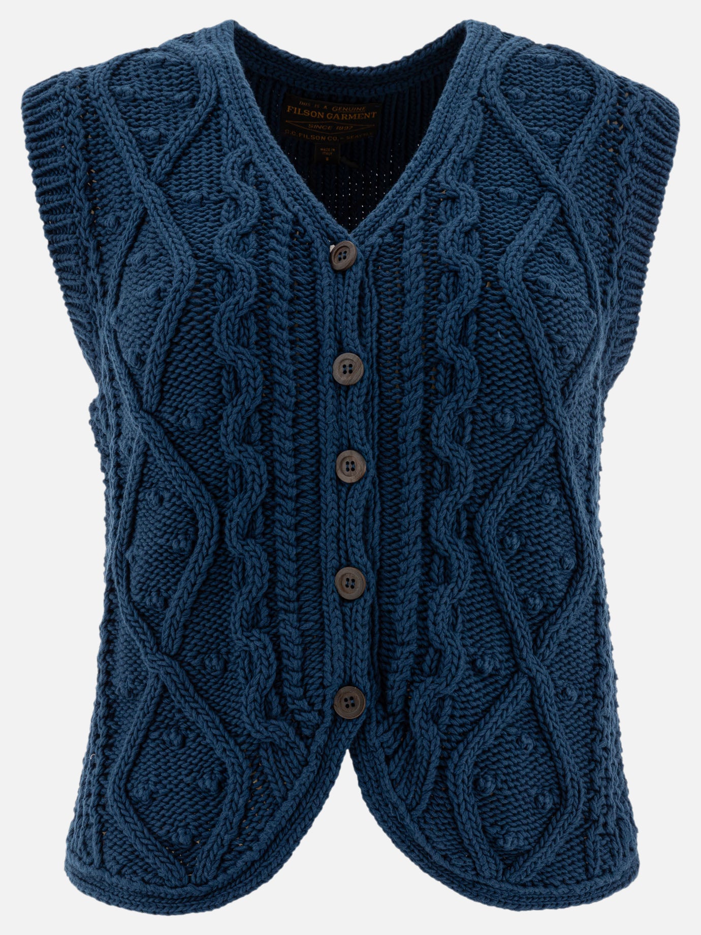 Cardigan Textured knit  Blu - Filson Donna | PDP | VIETTI Online Store | Zoom-Modal
