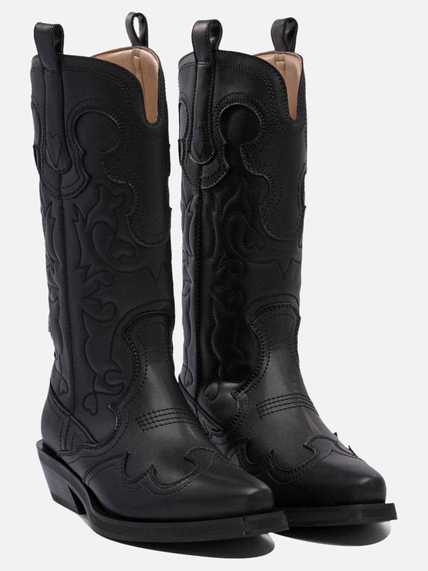 Ganni Stivali western ricamati 11792879_36 Black thumbnail_2