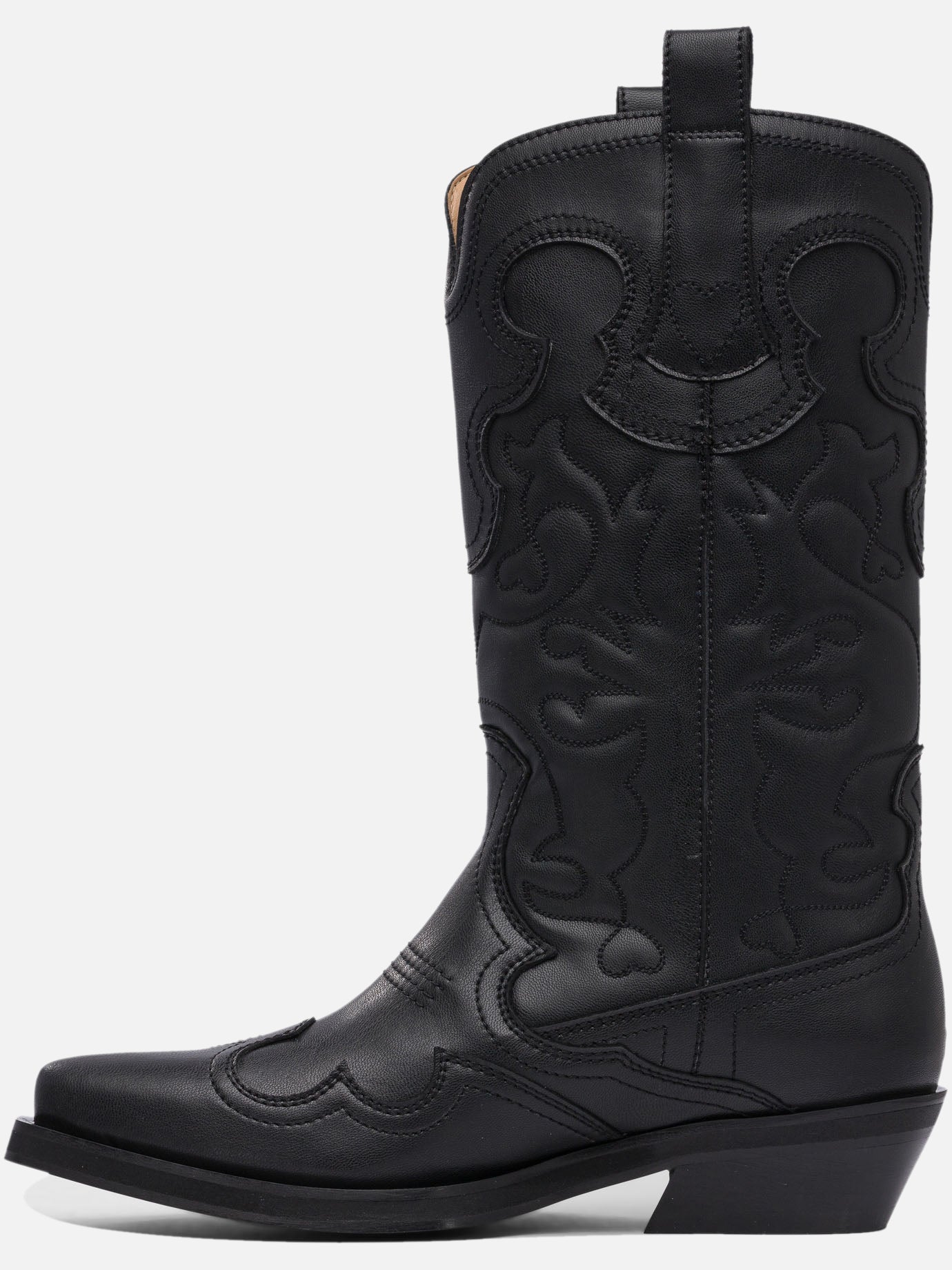 Ganni Stivali western ricamati 11792879_36 Black thumbnail_3