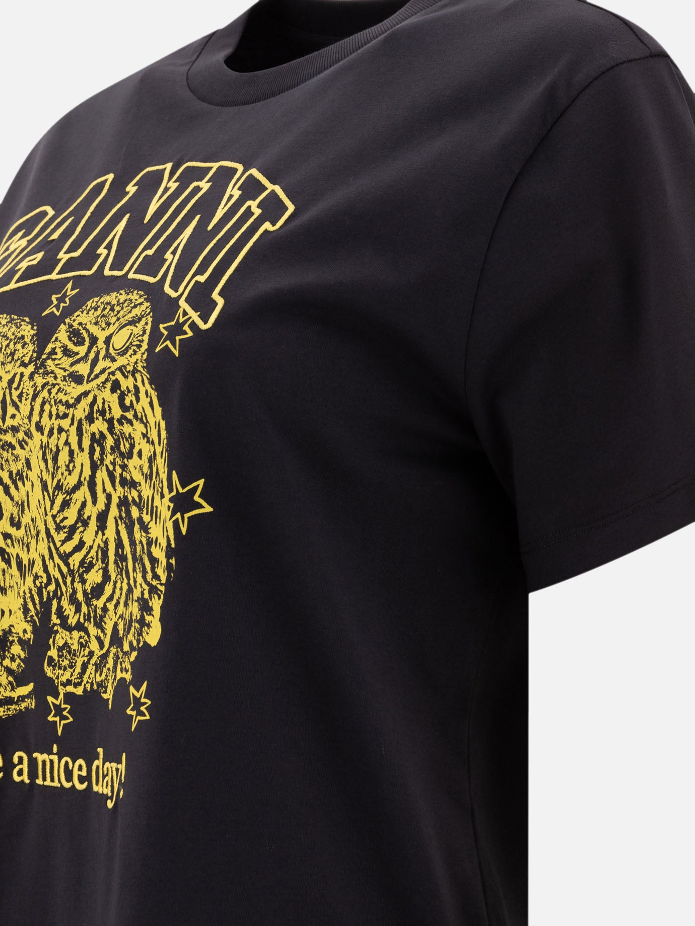 Crewneck t-shirts Logo  Black - Ganni Women | PDP | VIETTI Online Store | Zoom-Modal_4
