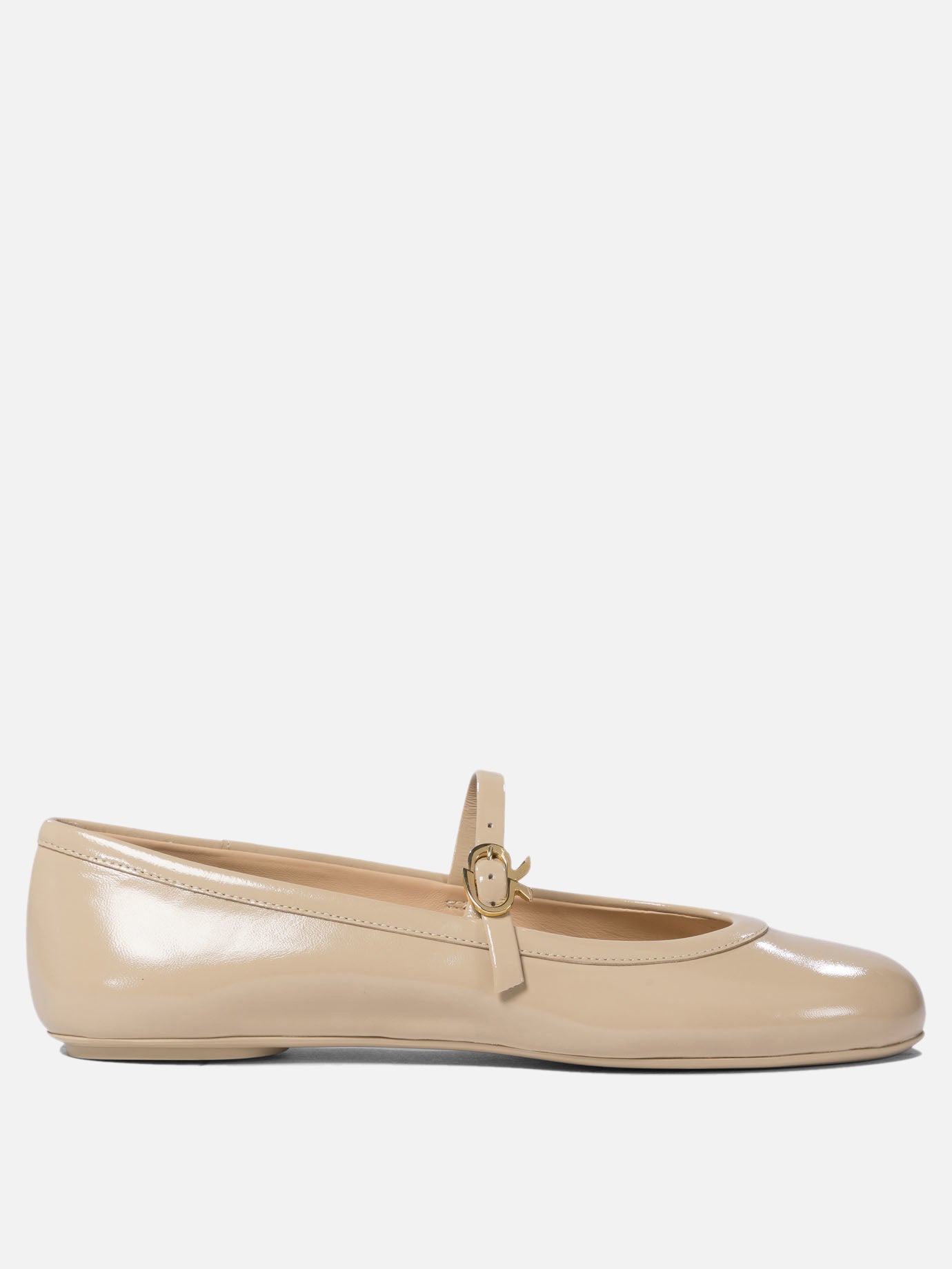 Mary Jane ballet flats 100% calf leather - 100% rubber  Beige - Gianvito Rossi Women | PDP | VIETTI Online Store | Zoom-Modal
