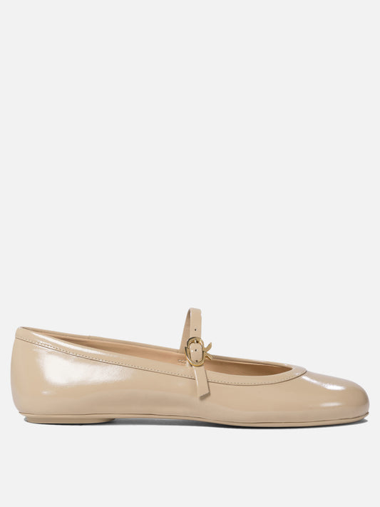 Mary Jane ballet flats 100% calf leather - 100% rubber  Beige - Gianvito Rossi Women | PDP | VIETTI Online Store 
