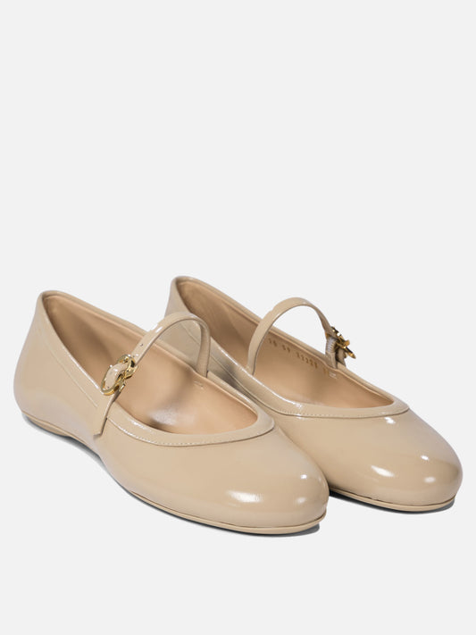 Mary Jane ballet flats 100% calf leather - 100% rubber  Beige - Gianvito Rossi Women | PDP | VIETTI Online Store | 2
