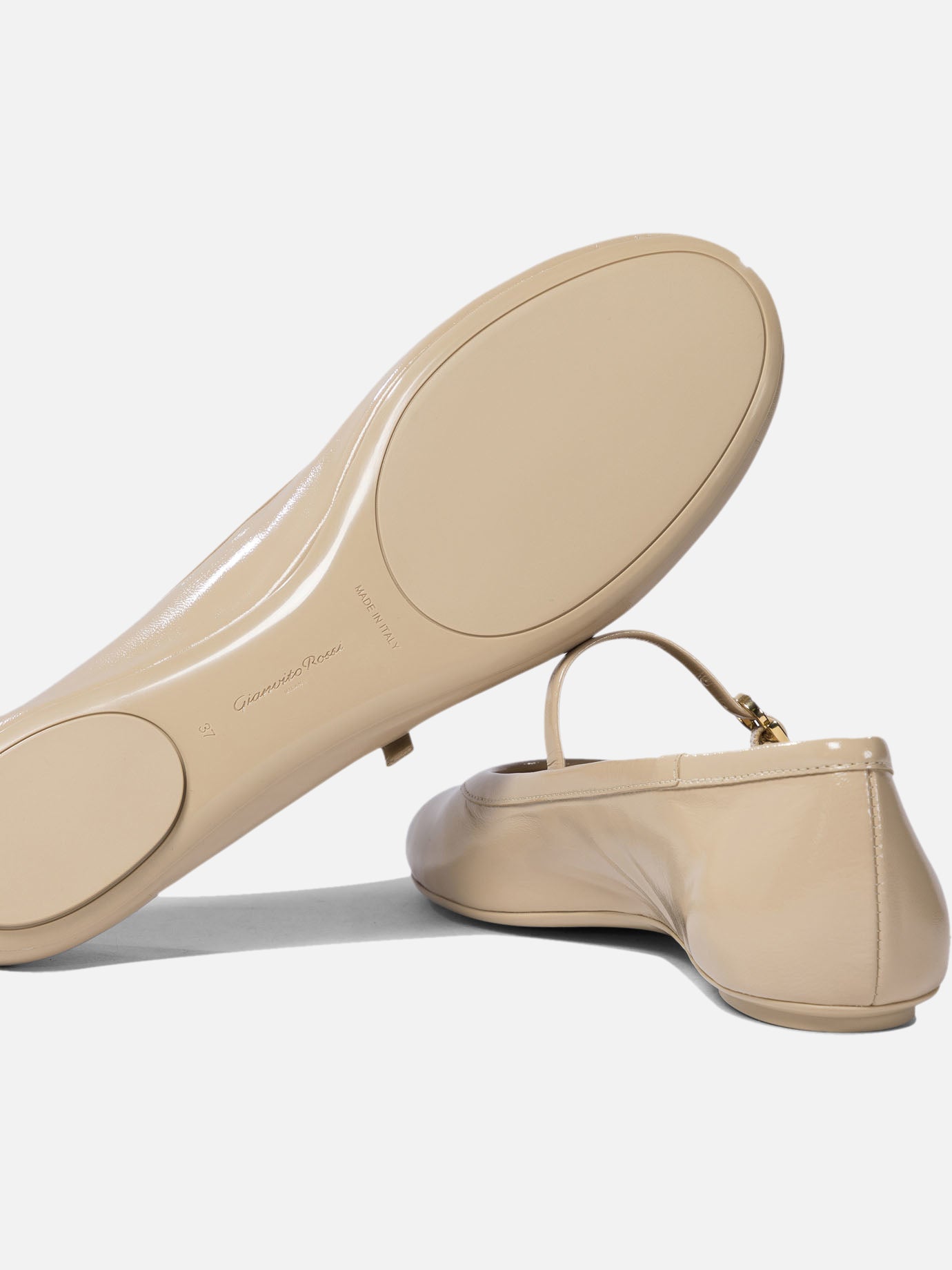 Mary Jane ballet flats 100% calf leather - 100% rubber  Beige - Gianvito Rossi Women | PDP | VIETTI Online Store | thumbnail_5