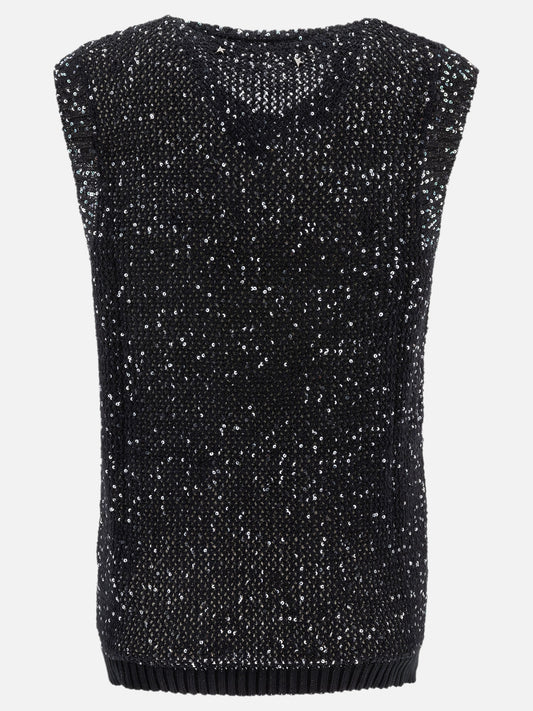 Golden Goose Top in maglia con paillettes 16021184_XS Black 2