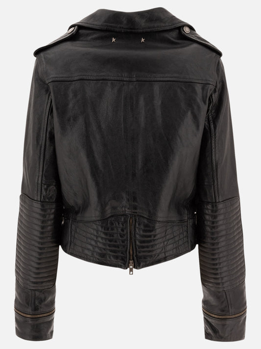 Golden Goose Giacca biker in pelle 15858253_38 Black 2