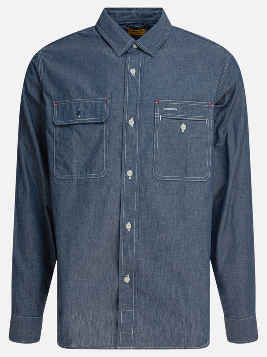 Casual shirts Solid colour  Blue - Human Made Men | PLP | VIETTI Online Store 
