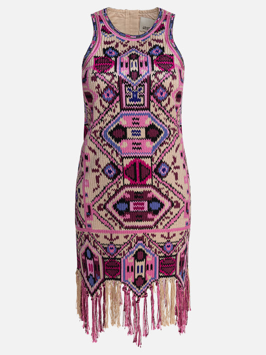 Isabel Marant Abito ricamato con frange 11689174_38 Pink 1