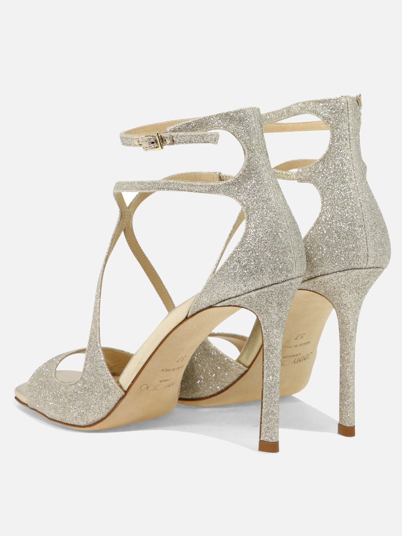 Heeled sandals 100% leather - 100% leather  Grey - Jimmy Choo Women | PDP | VIETTI Online Store | thumbnail_4