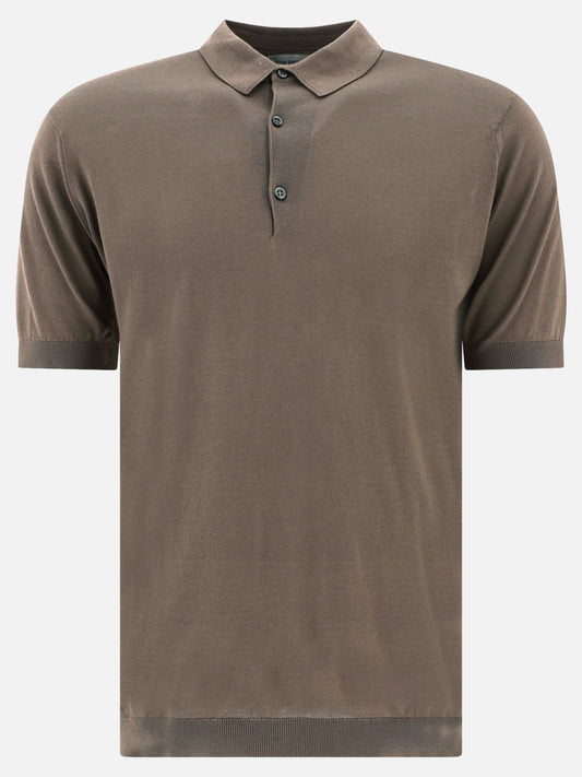 Polo shirts with buttons Solid colour  Brown - John Smedley Men | PDP | VIETTI Online Store 
