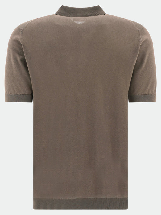 Polo shirts with buttons Solid colour  Brown - John Smedley Men | PDP | VIETTI Online Store | 2
