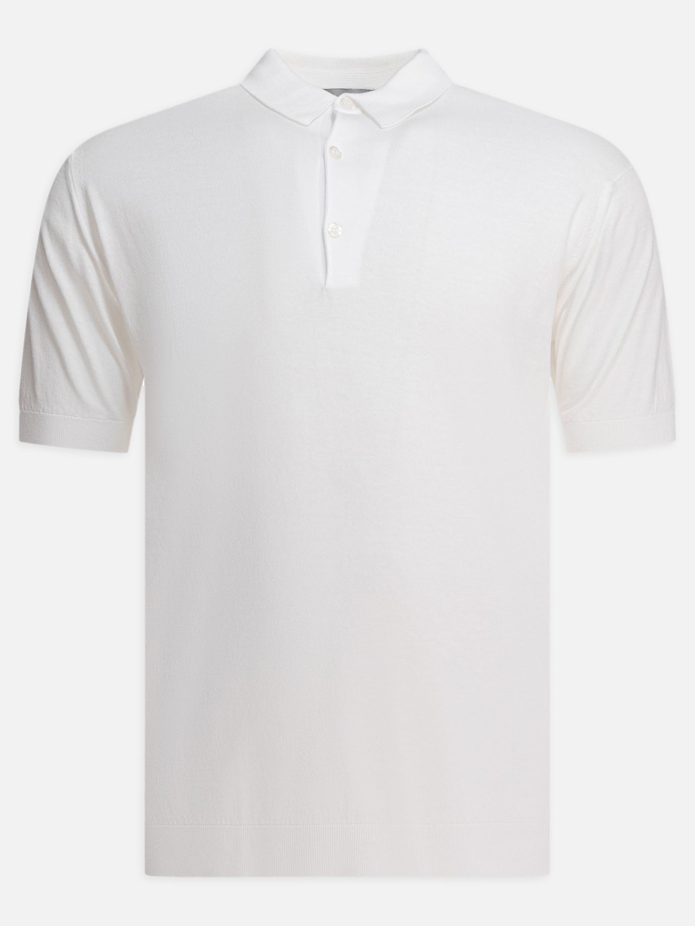 Polo shirts with buttons Solid colour  White - John Smedley Men | PDP | VIETTI Online Store | thumbnail