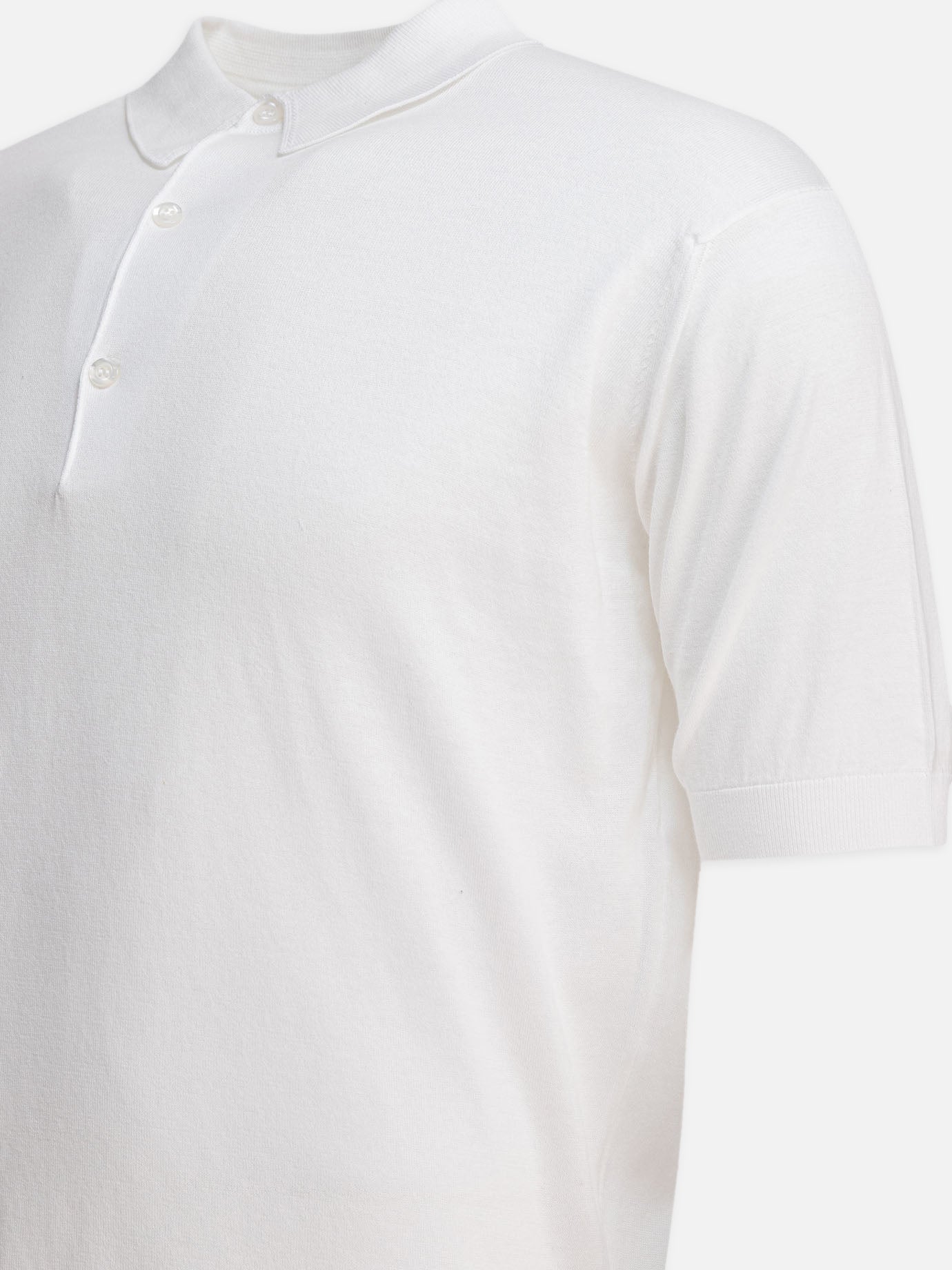 Polo shirts with buttons Solid colour  White - John Smedley Men | PDP | VIETTI Online Store | Zoom-Modal_4

