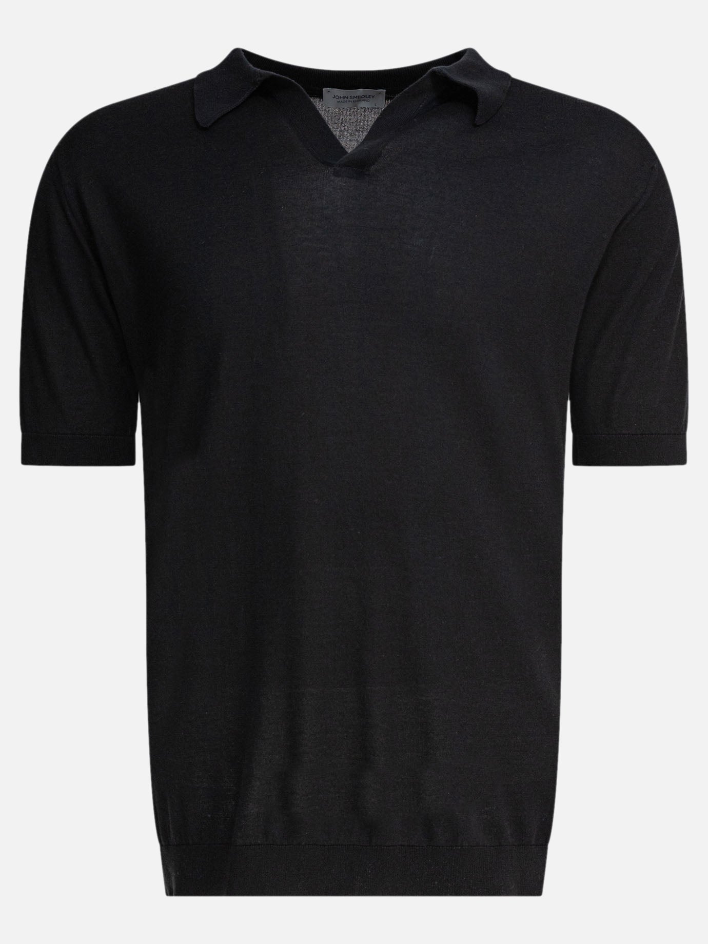 Polo shirts without buttons Solid colour  Black - John Smedley Men | PDP | VIETTI Online Store | thumbnail