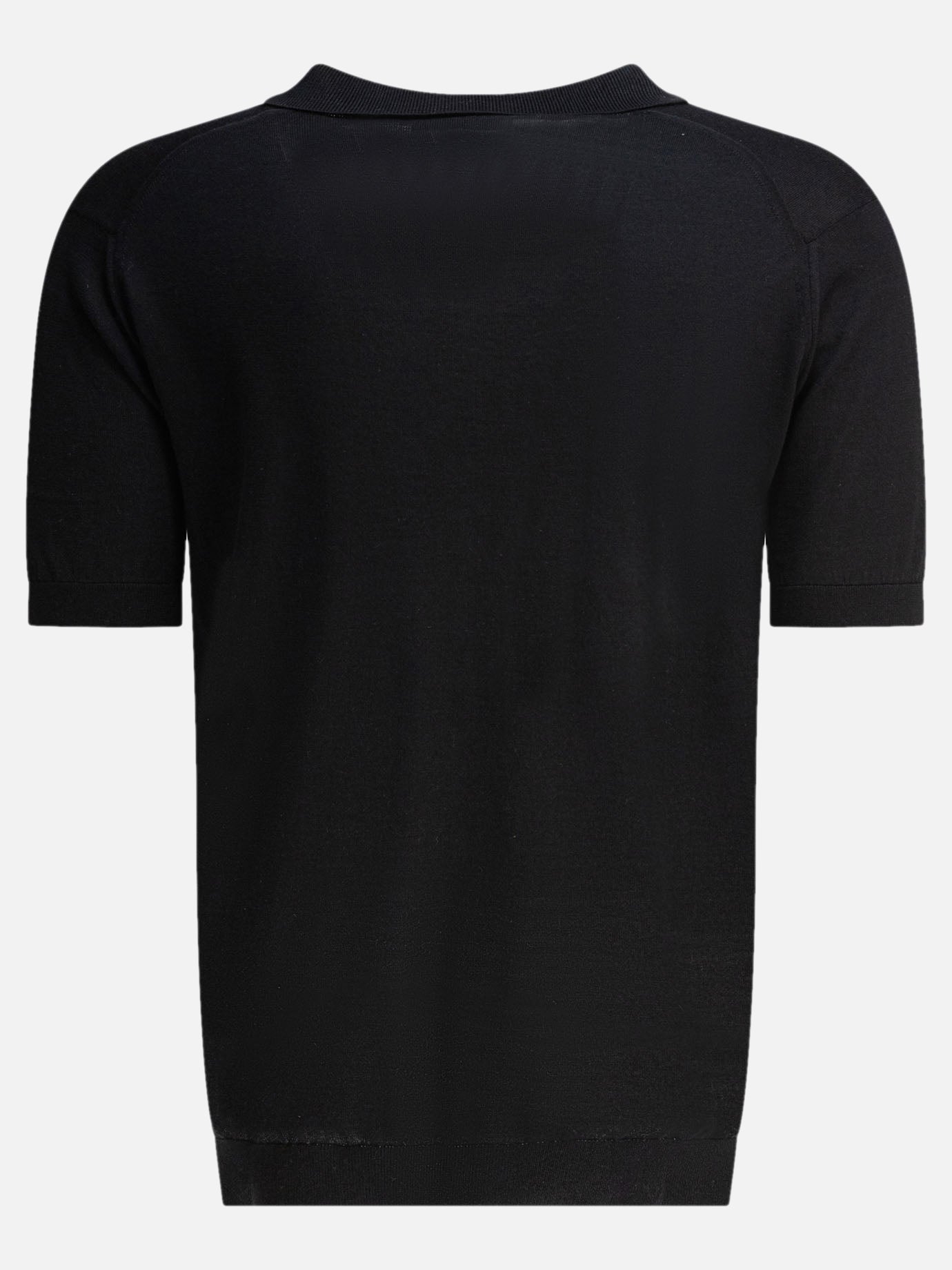Polo shirts without buttons Solid colour  Black - John Smedley Men | PDP | VIETTI Online Store | thumbnail_2