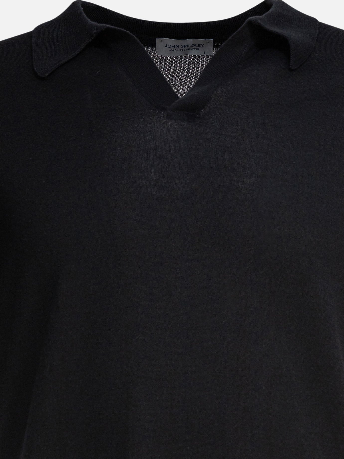 Polo shirts without buttons Solid colour  Black - John Smedley Men | PDP | VIETTI Online Store | Zoom-Modal_3
