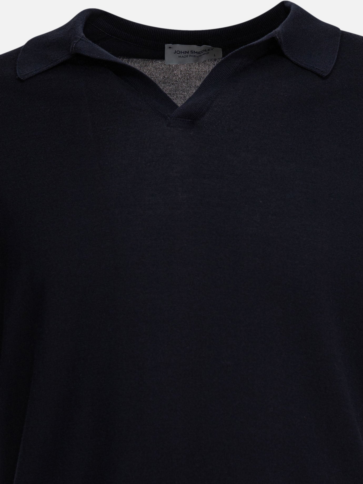 Polo shirts without buttons Solid colour  Blue - John Smedley Men | PDP | VIETTI Online Store | thumbnail_3