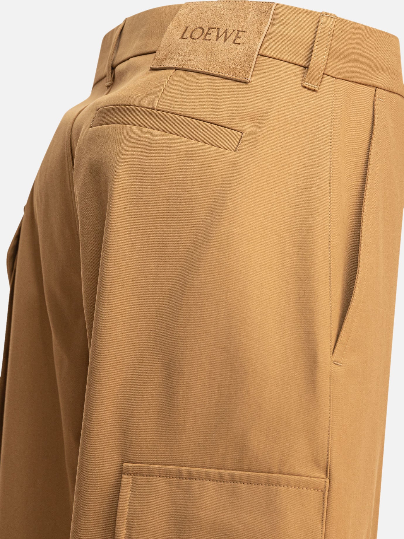 Loewe Cotton and silk cargo trousers 19730550_48 Beige thumbnail_4