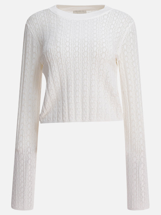 Crewneck sweaters Textured knit  White - Loulou Studio Women | PLP | VIETTI Online Store 
