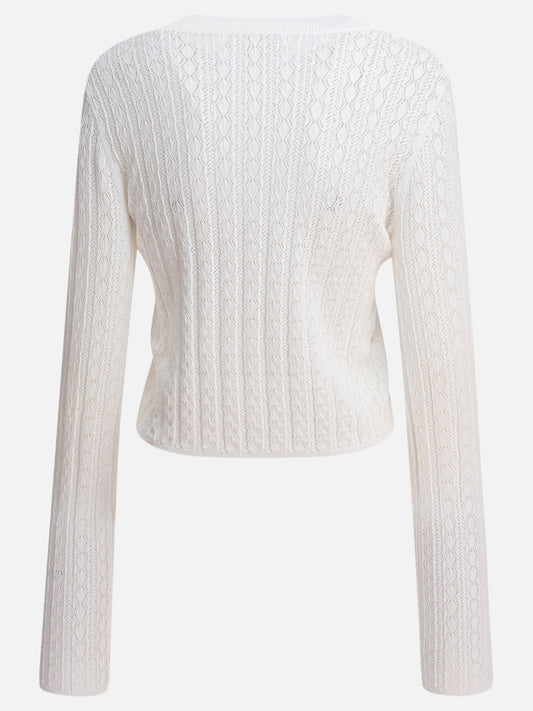 Crewneck sweaters Textured knit  White - Loulou Studio Women | PLP | VIETTI Online Store | 2

