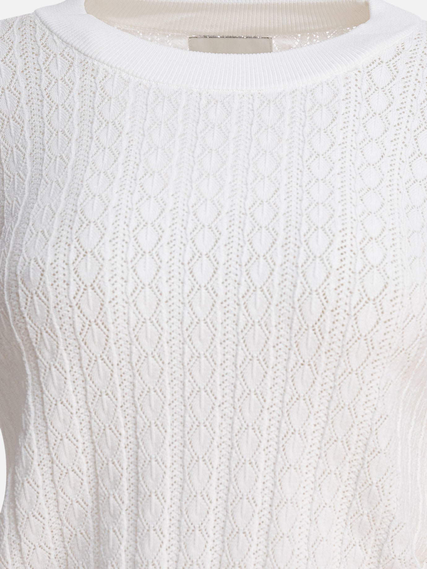 Crewneck sweaters Textured knit  White - Loulou Studio Women | PDP | VIETTI Online Store | Zoom-Modal_3
