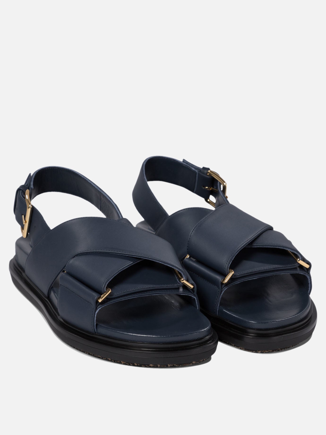 Flat sandals 100% leather - 100% rubber  Blue - Marni Women | PDP | VIETTI Online Store | thumbnail_2