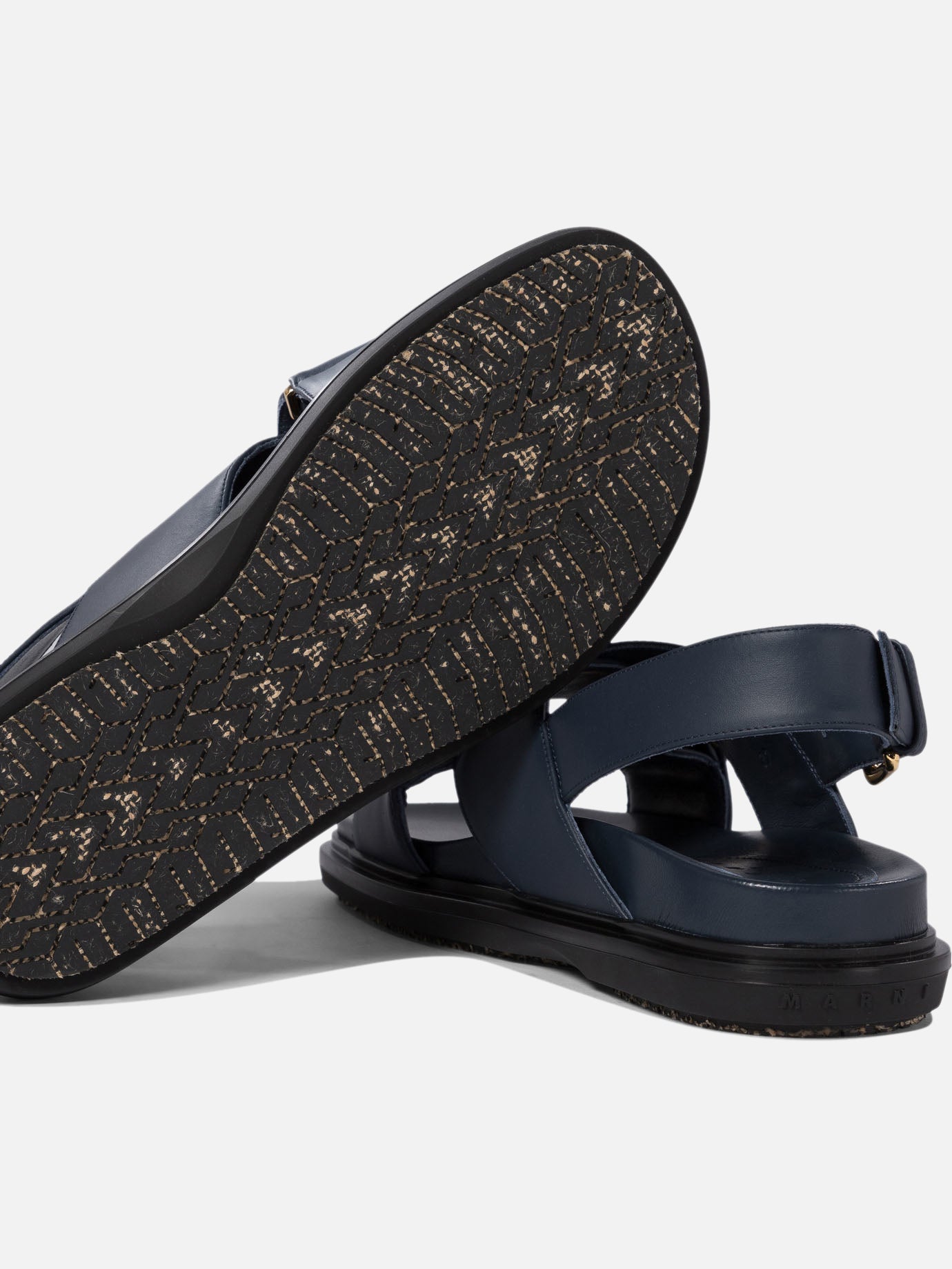 Flat sandals 100% leather - 100% rubber  Blue - Marni Women | PDP | VIETTI Online Store | thumbnail_5