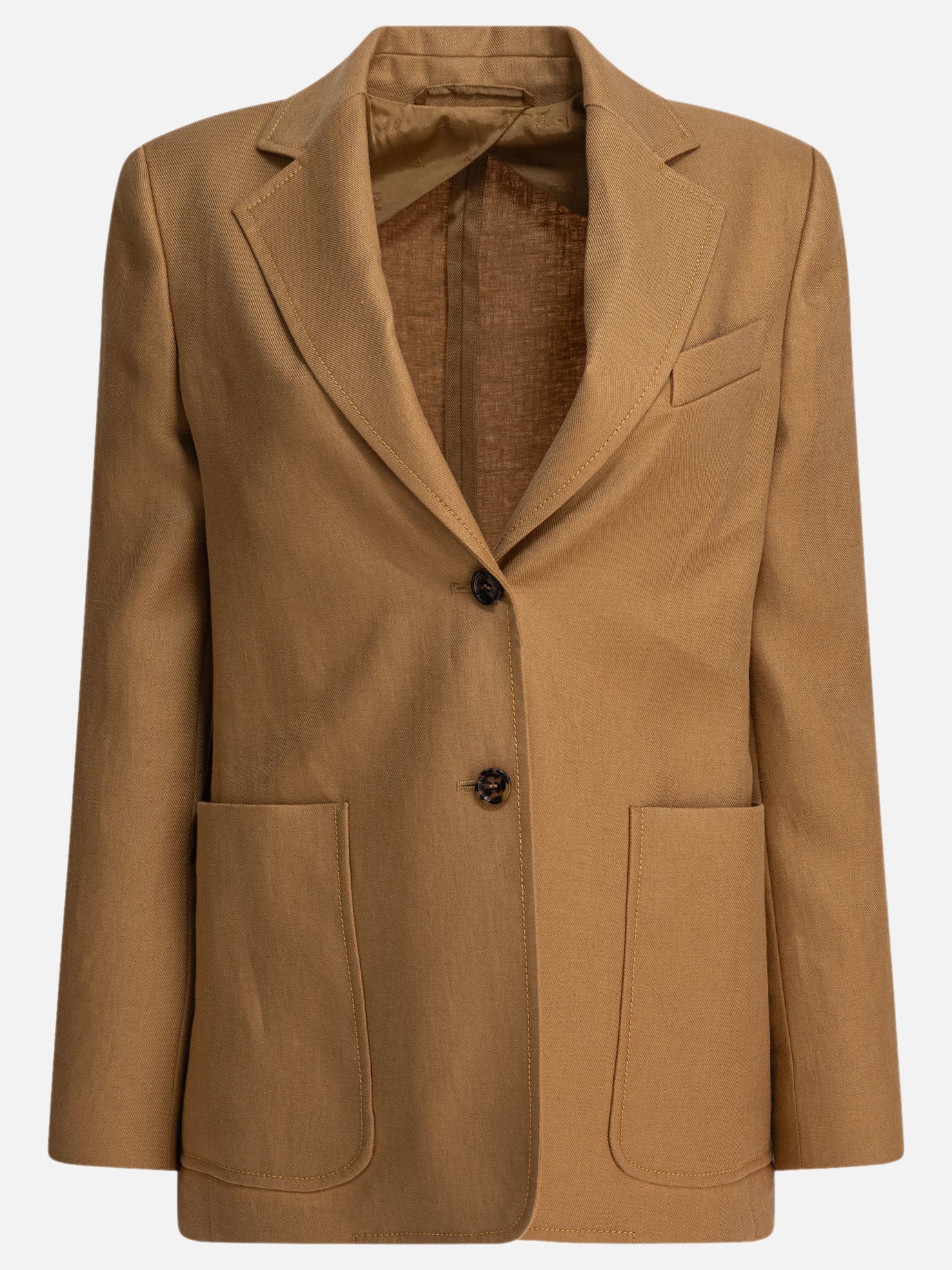Max Mara Blazer monopetto in lino 12329406_40 Beige thumbnail_1