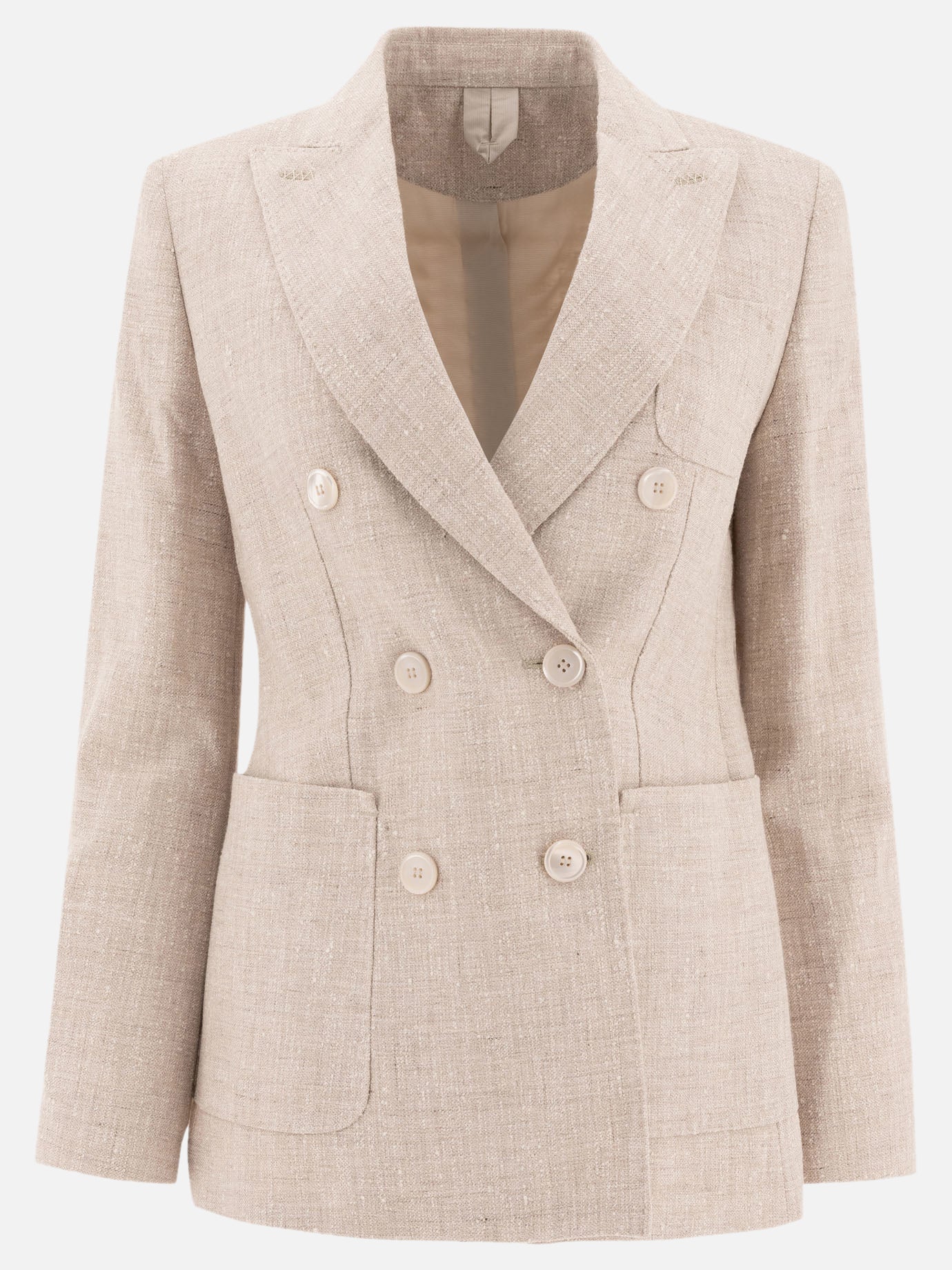 Max Mara Double-breasted blazer in frisé 13289072_38 Beige thumbnail_1