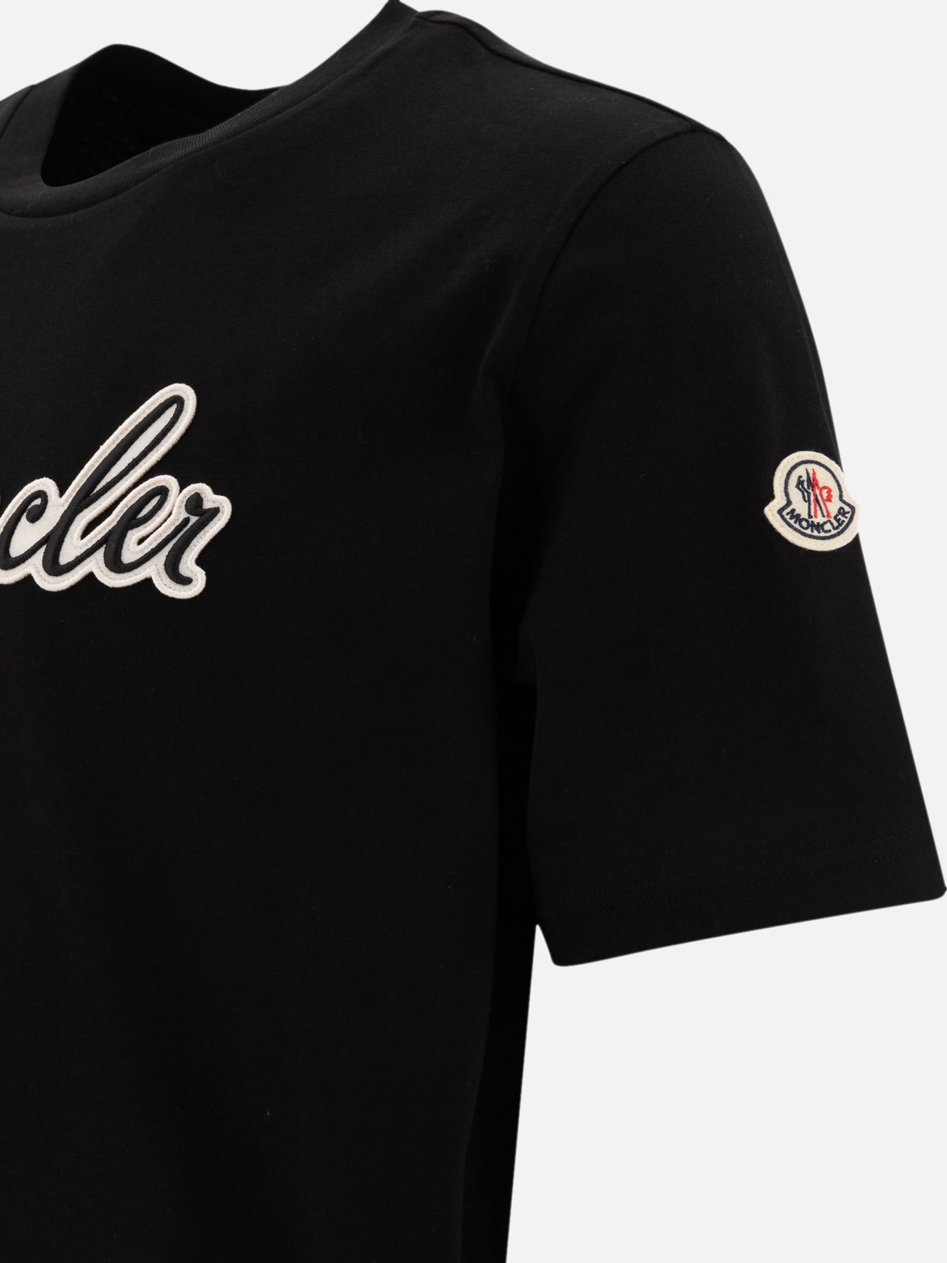 Moncler T-shirt con logo varsity ricamato 10272005_S Black thumbnail_4
