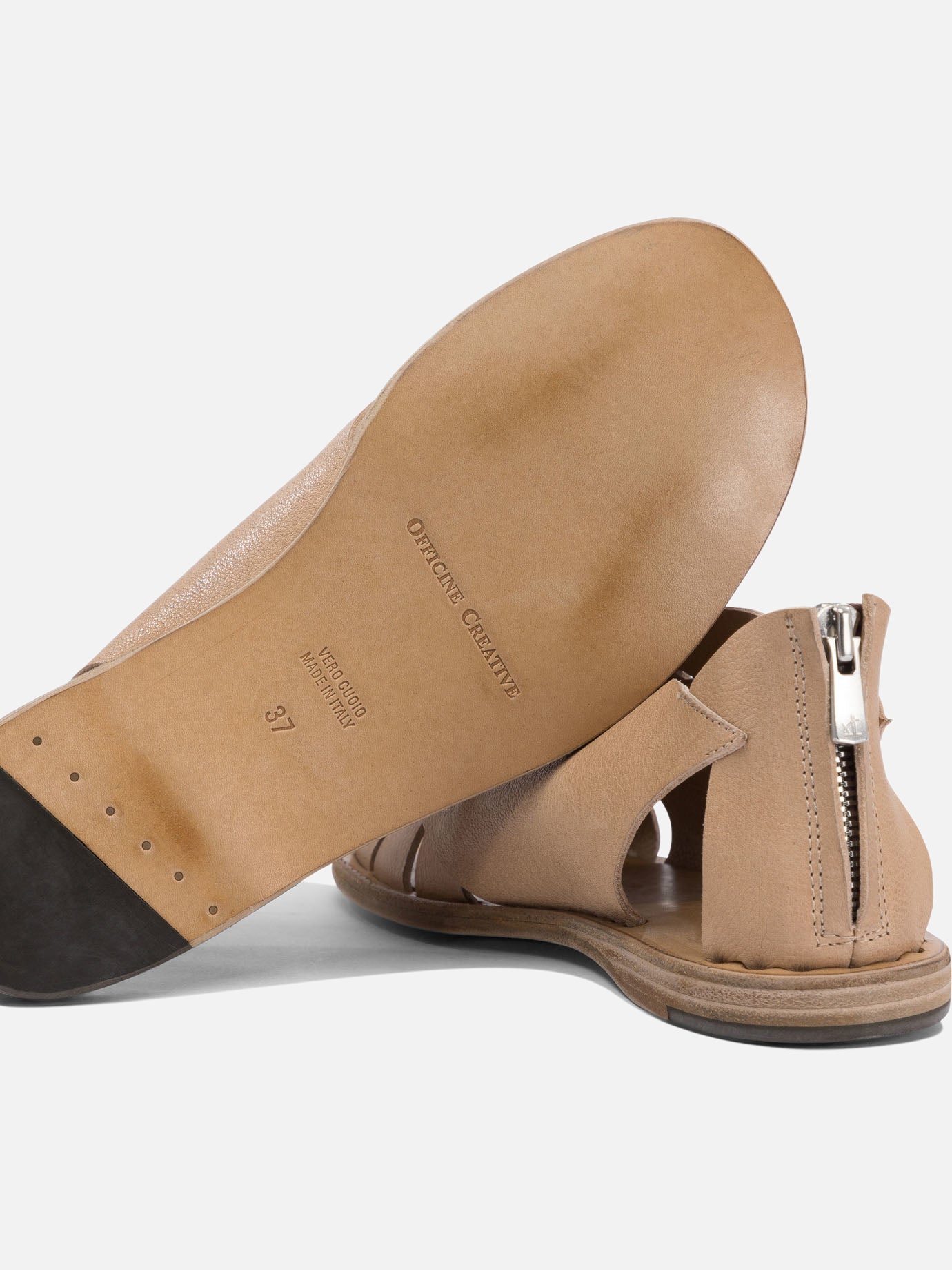 Flat sandals 100% leather - 100% leather  Brown - Officine Creative Women | PDP | VIETTI Online Store | thumbnail_5