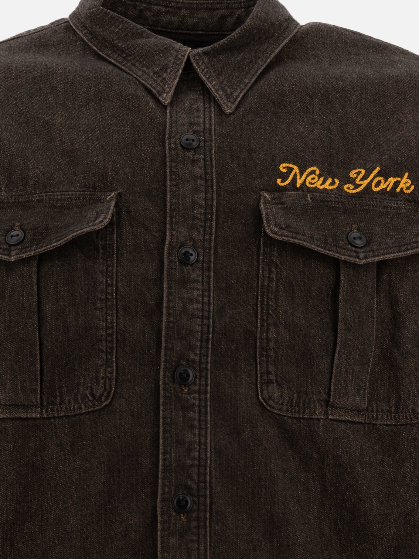 RRL by Ralph Lauren Camicia in denim ricamata 16079939_S Black thumbnail_3