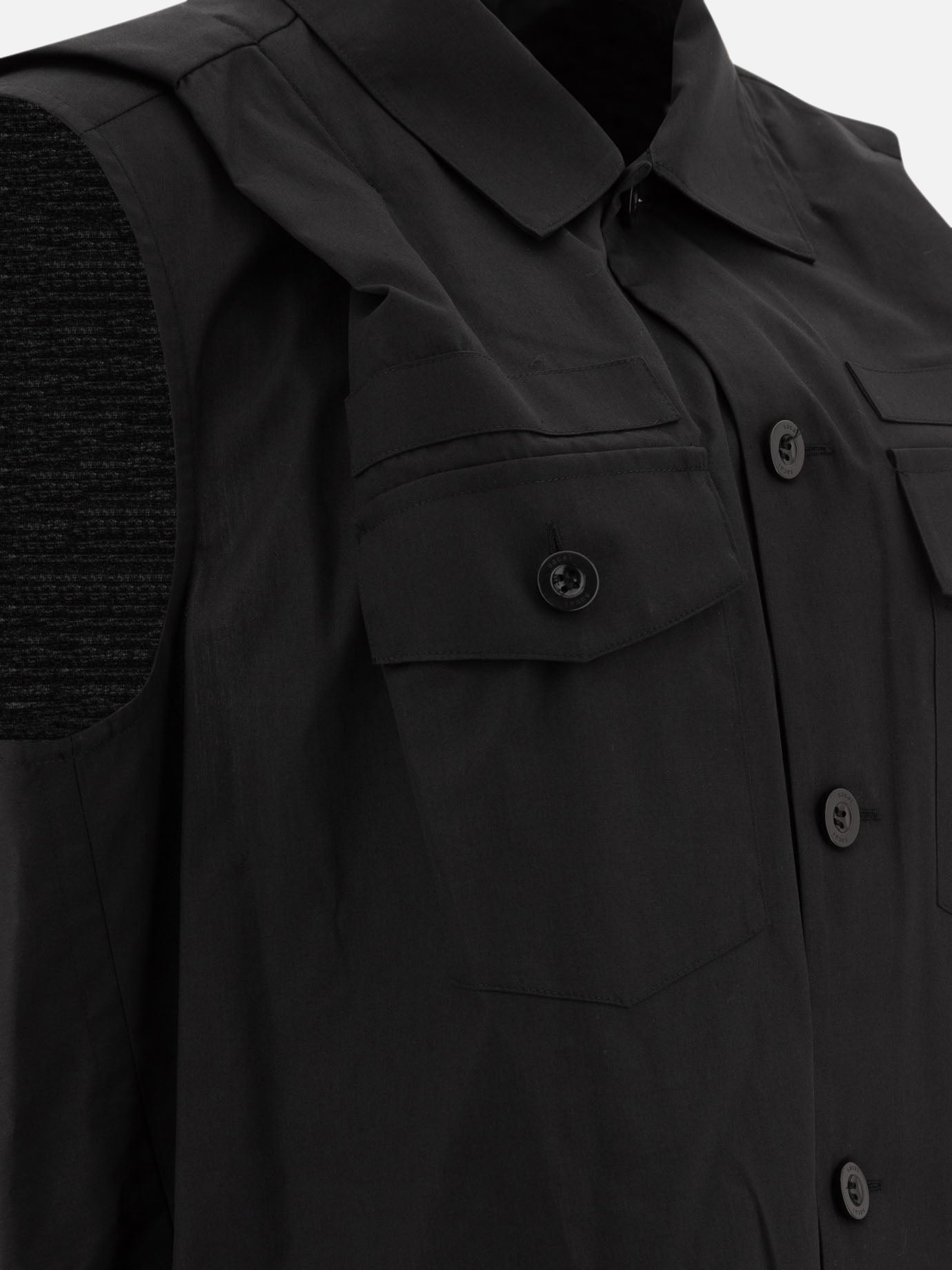 Mini dresses Solid colour  Black - Sacai Women | PDP | VIETTI Online Store | thumbnail_4