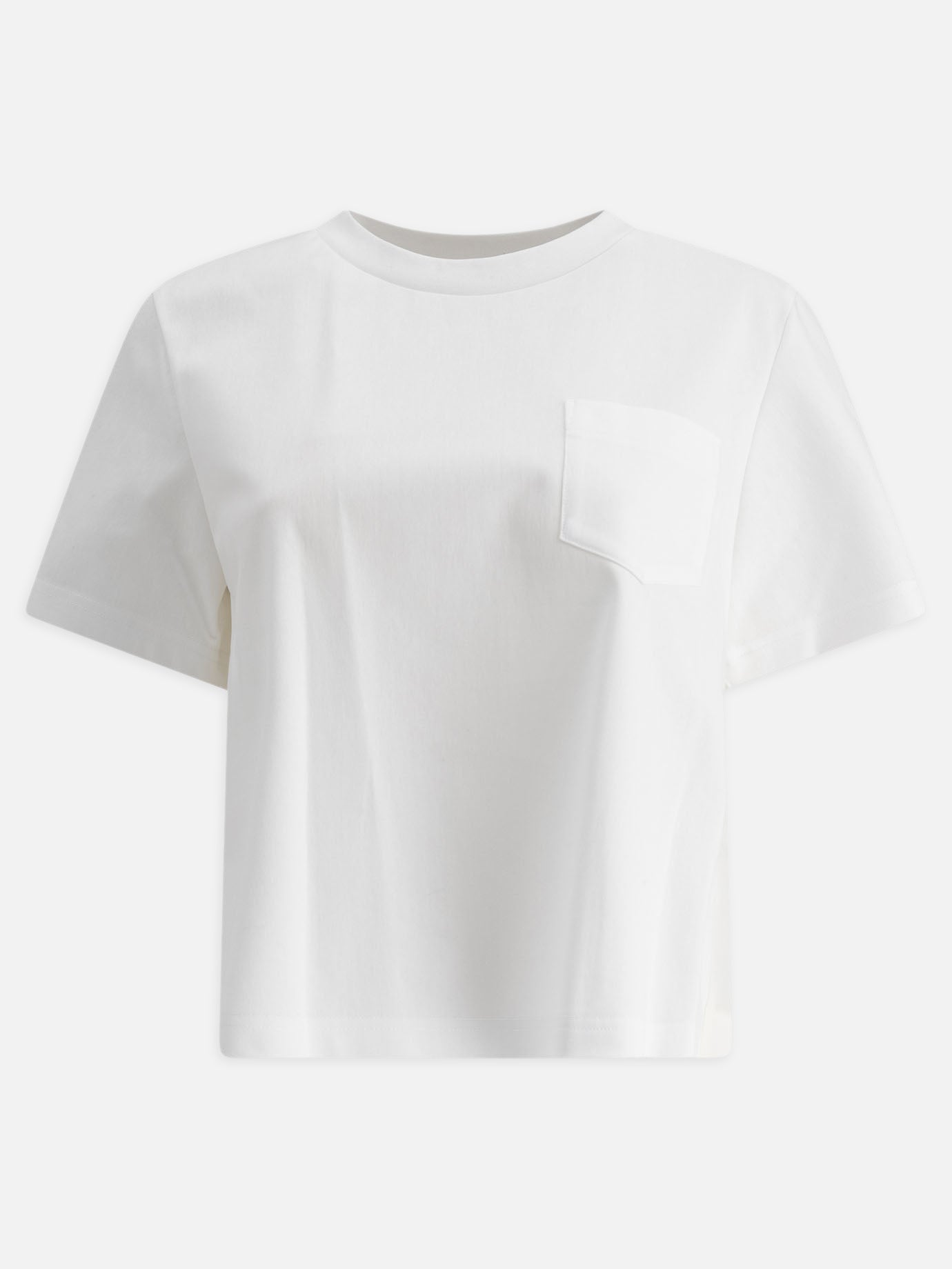 Sacai Cotton jersey and nylon twill T-shirt White