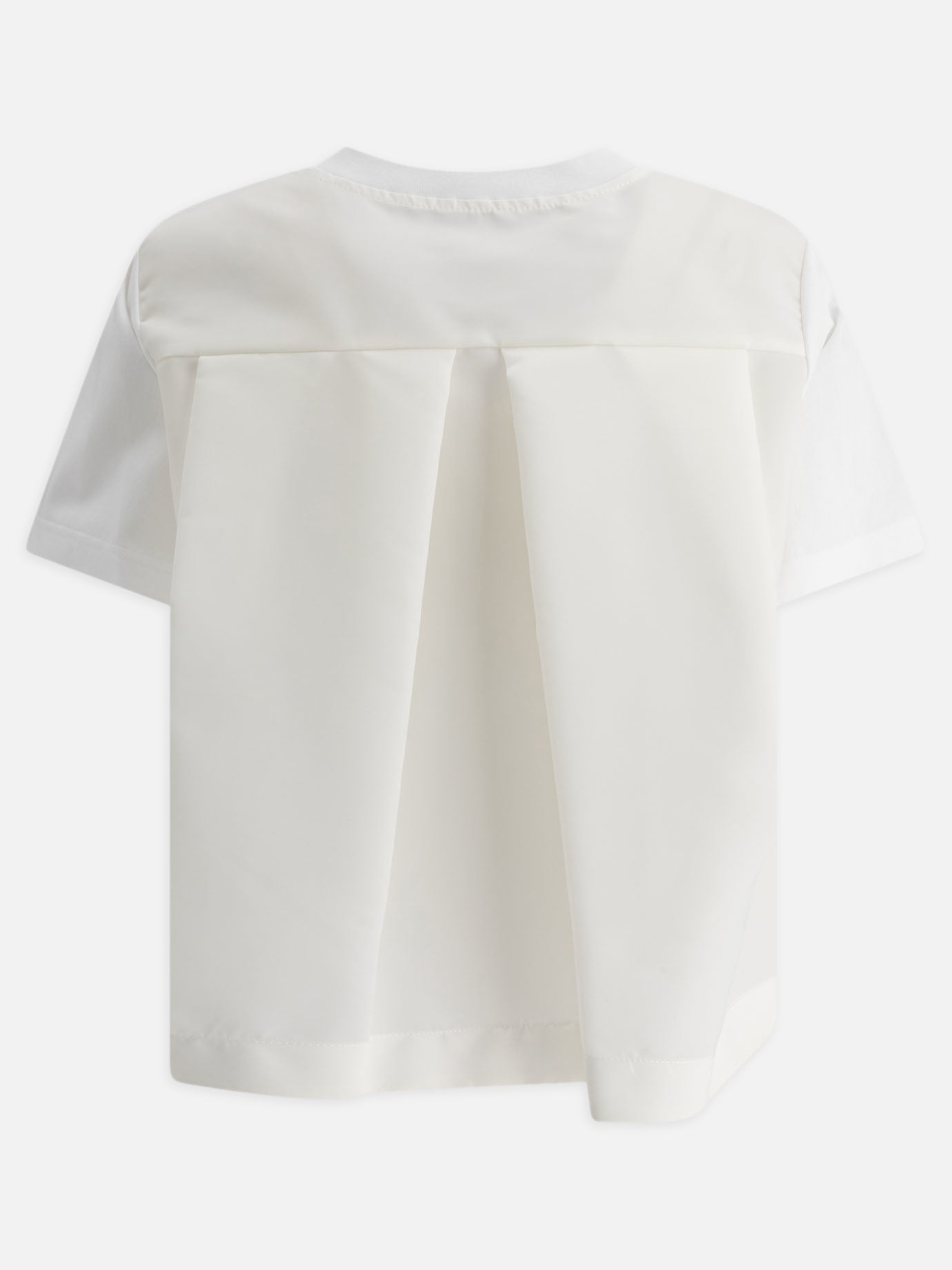 Sacai Cotton jersey and nylon twill T-shirt White