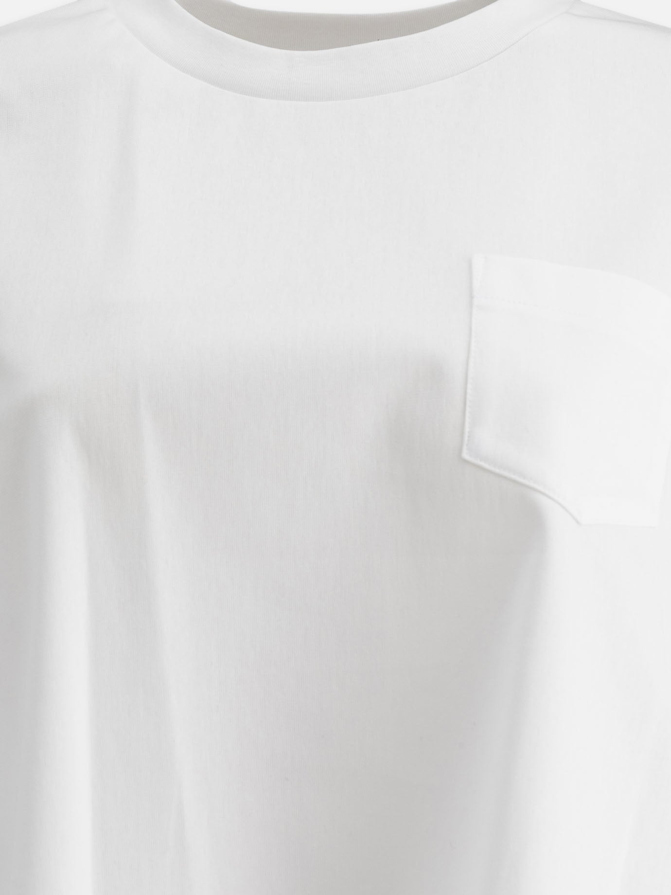 Sacai Cotton jersey and nylon twill T-shirt White
