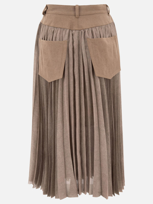 Sacai Gonna plissettata 12671031_1 Beige 2