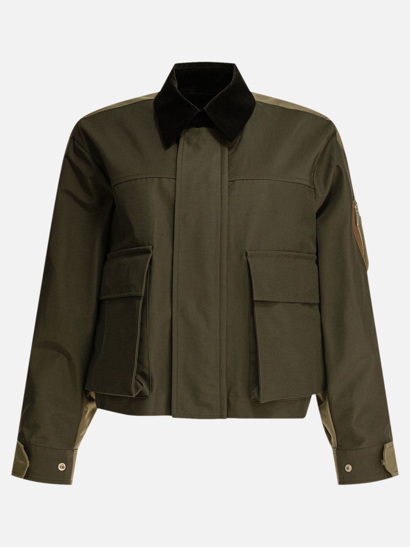 Sacai Crop jacket Green