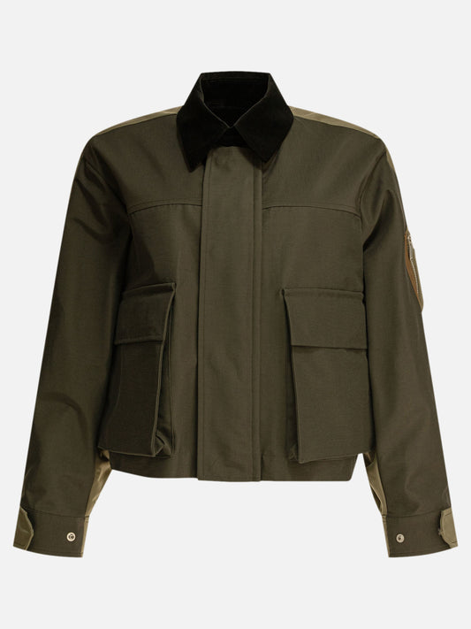 Sacai Crop jacket 10235450_2 Green 1