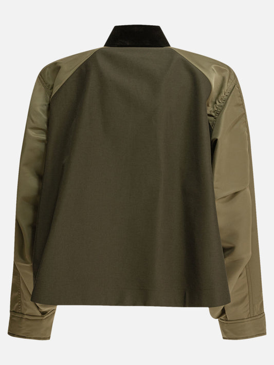 Sacai Crop jacket 10235450_2 Green 2