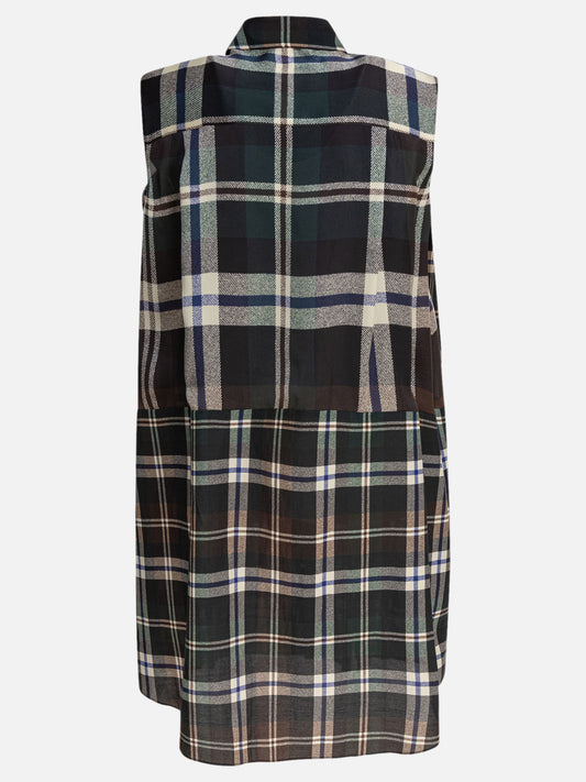 Sacai Plaid print dress 13616298_1 Black 2