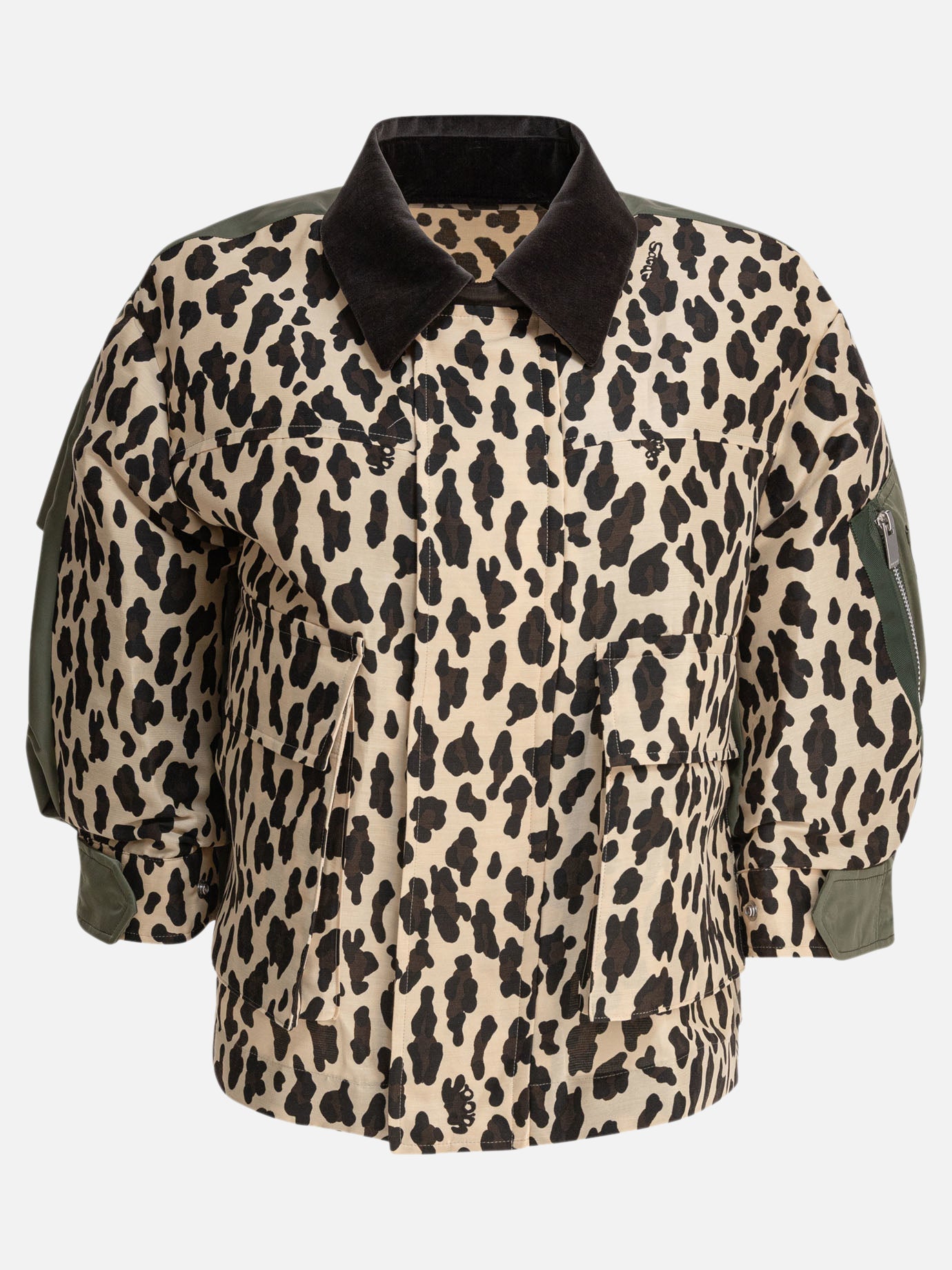 Sacai Leopard jacket 18722623_1 Brown thumbnail_1