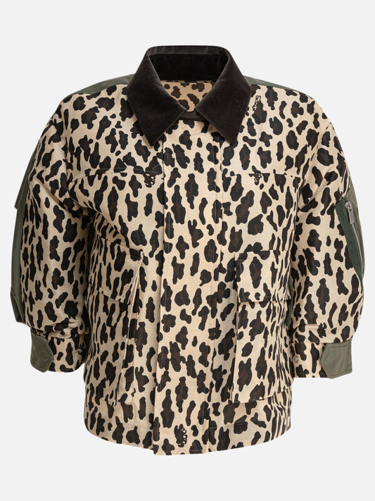 Sacai Leopard jacket 18722623_1 Brown 1