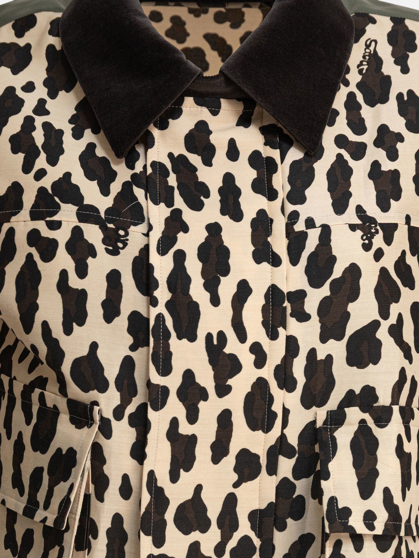 Sacai Leopard jacket Brown