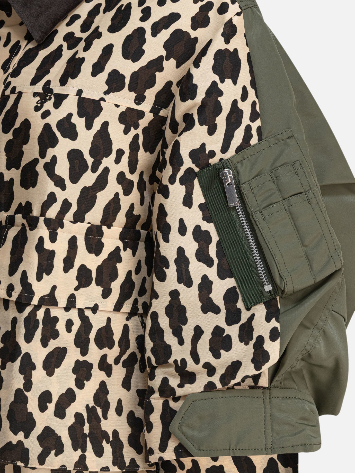 Sacai Leopard jacket Brown
