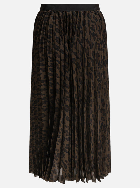 Sacai Gonna leopardata 11579965_2 Brown 2